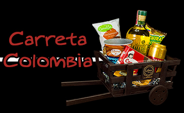 Ancheta con regalos colombianos t&iacute;picos como aguardiente amarillo y cerveza club colombia