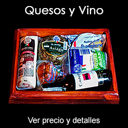 Estuche con quesos y vino
